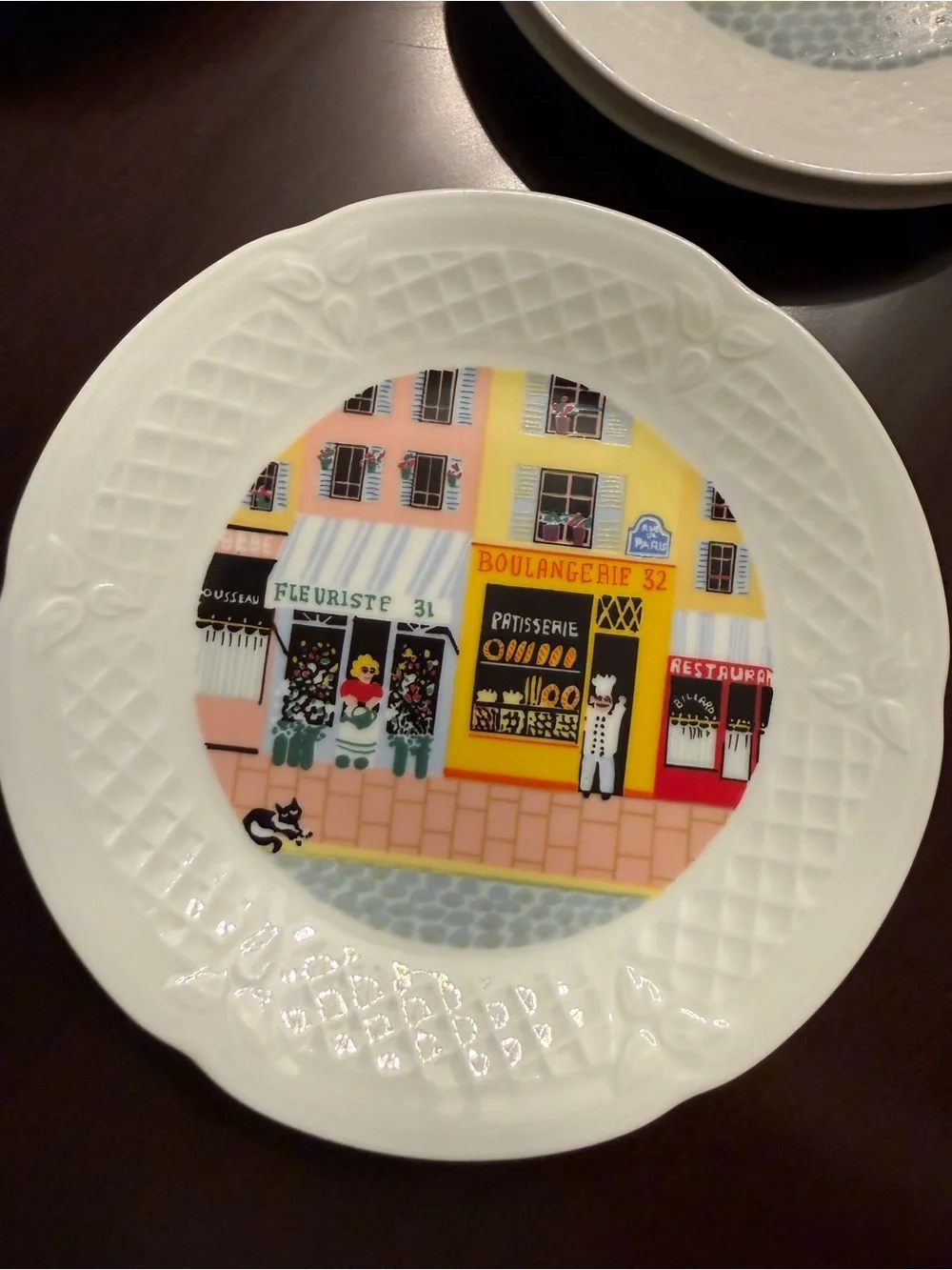 Philippe Deshoulieres Limoges Merchants Row Set of 10 Canape Plate
